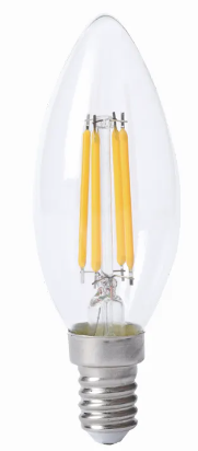 Foco vela led vintage 4w e14/e27